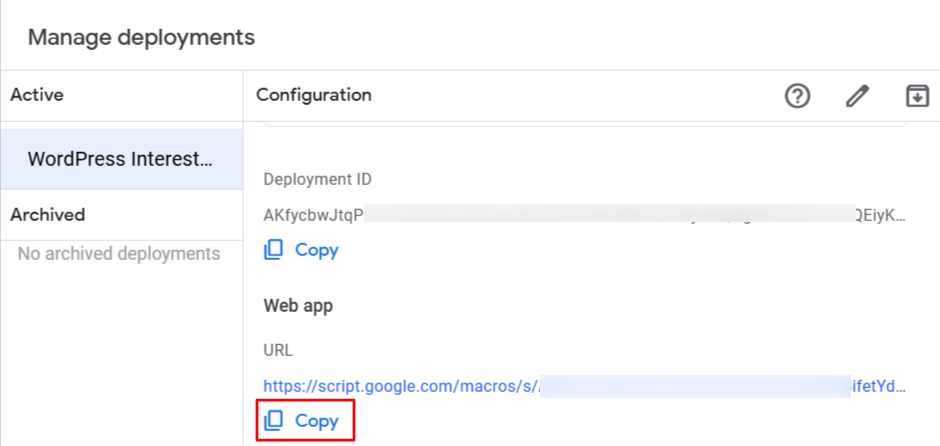 WP Leads Project Editor Apps Script Copy Link